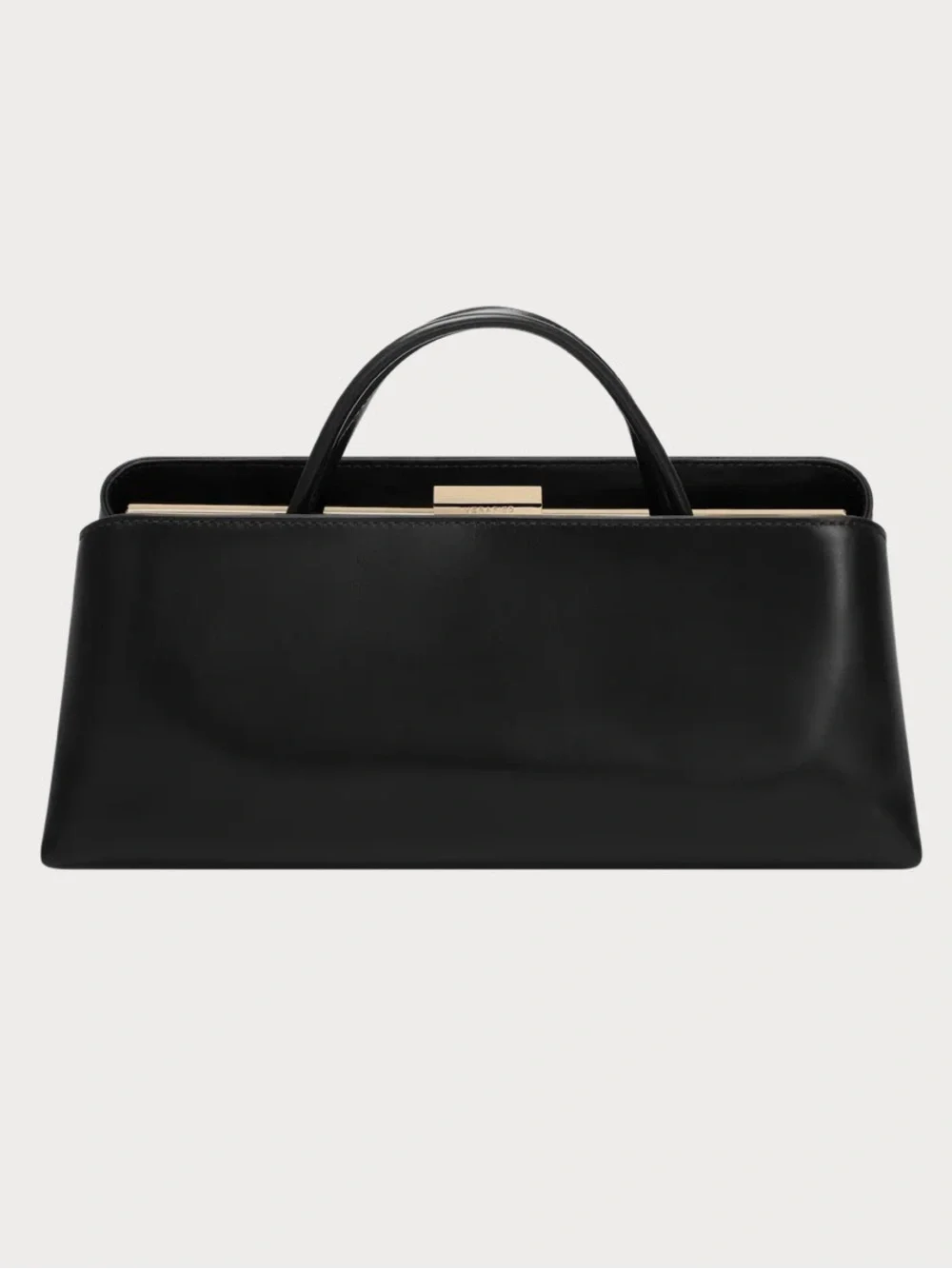 Black Eclair Top-Handle Clutch Bag